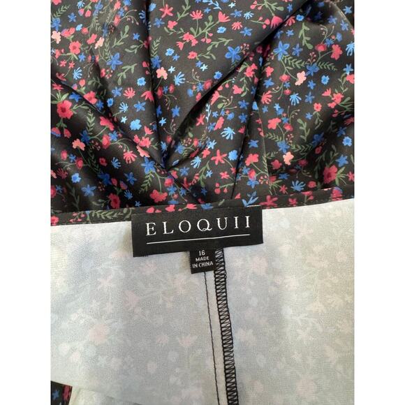 Eloquii Floral Print Lace Up midi Dress. Size 16 - Picture 6 of 8